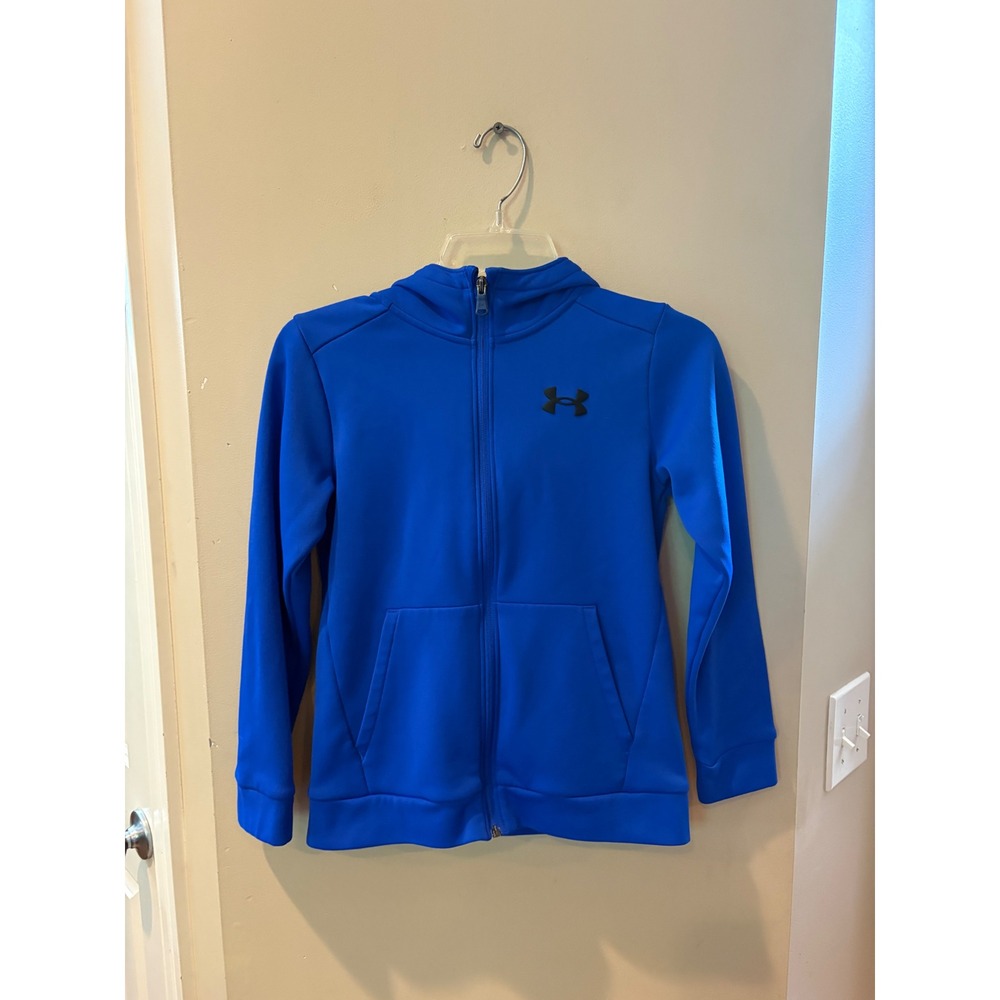 Under Armour Boys Royal Blue Full Zip Fleece Hoodie Sweatshirt YMD Medium